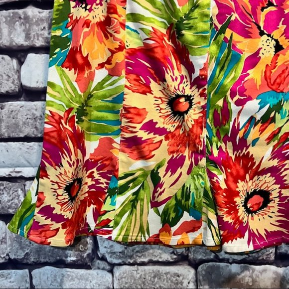 Bandolino Floral Multicolored A-Line Skirt Size 12P - Picture 4 of 9